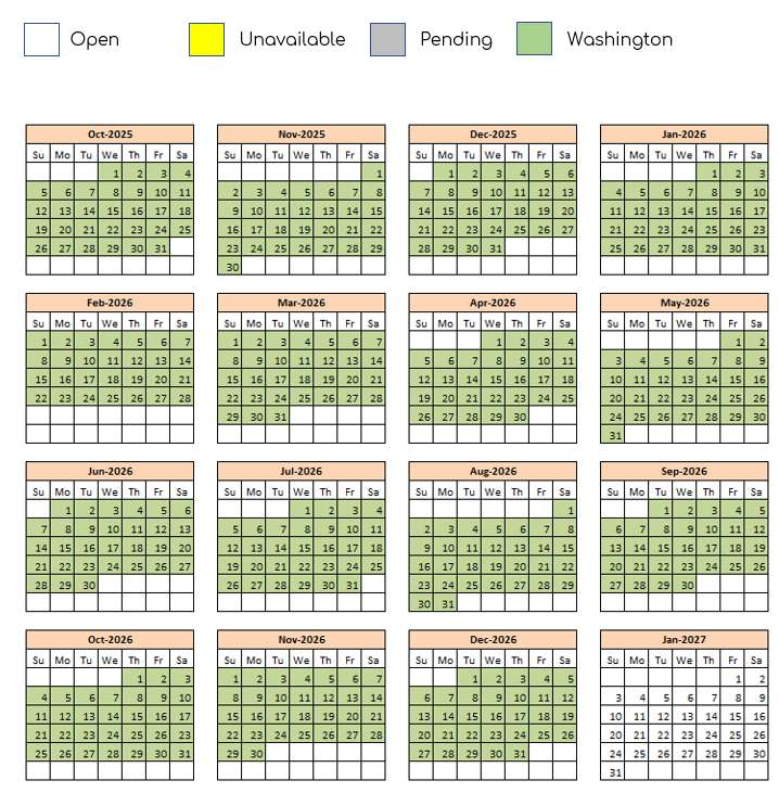 April's 12 month calendar