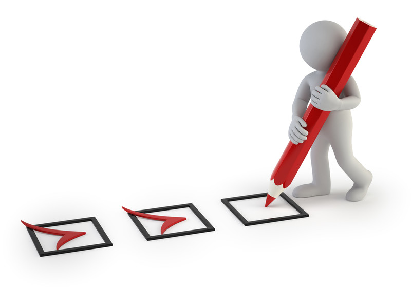 Little person with red pencil